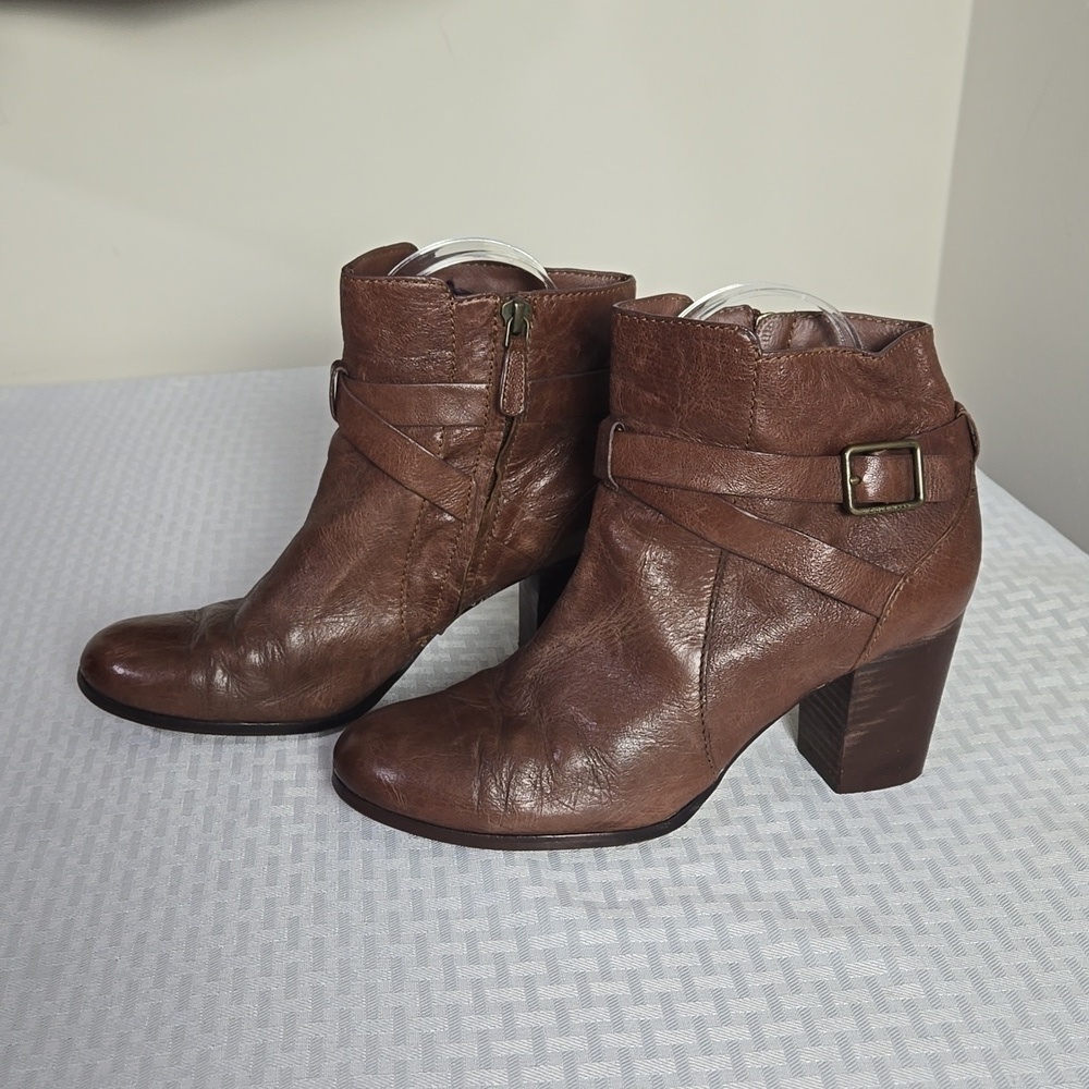 Cole Haan brown leather ankle booties